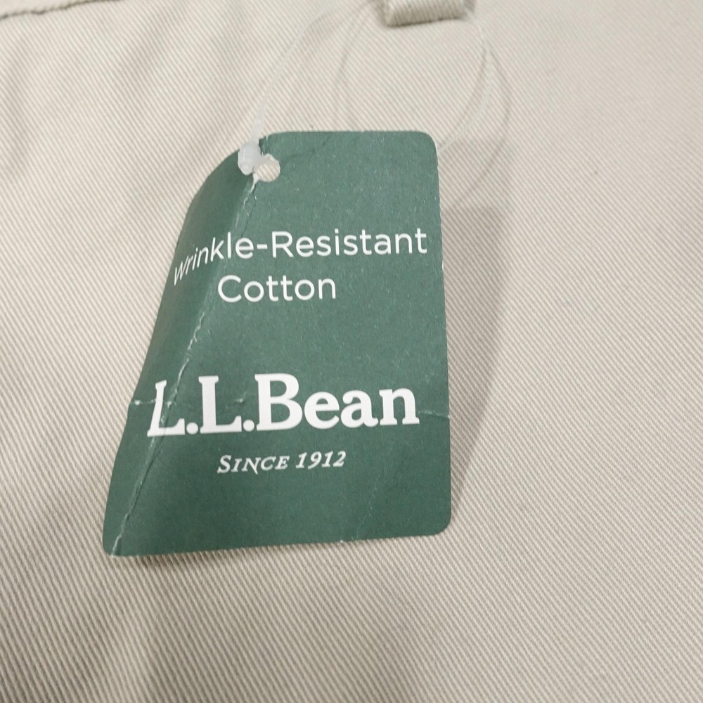 New L.L. Bean Pants Mens 34x36 Beige Khakis Classic Fit Cotton Wrinkle Resistant - Picture 3 of 8